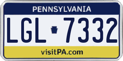 PA license plate LGL7332