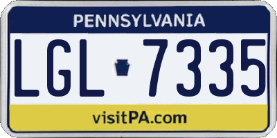 PA license plate LGL7335