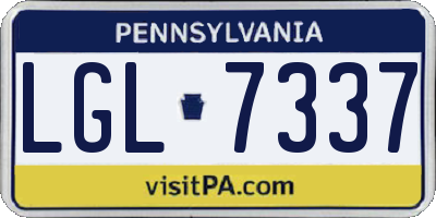 PA license plate LGL7337