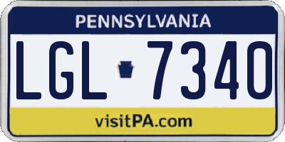 PA license plate LGL7340