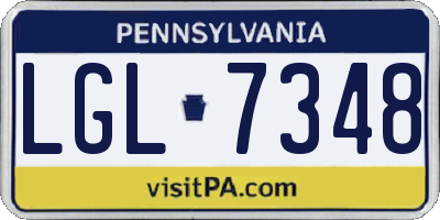 PA license plate LGL7348