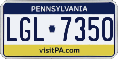 PA license plate LGL7350