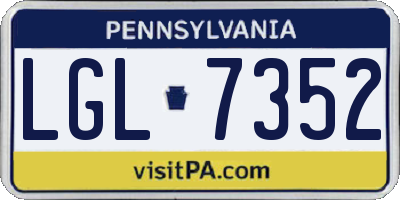 PA license plate LGL7352