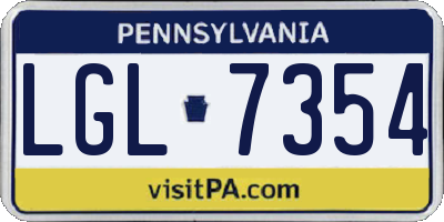 PA license plate LGL7354