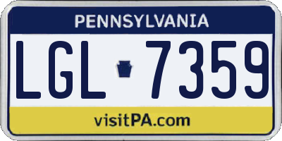 PA license plate LGL7359
