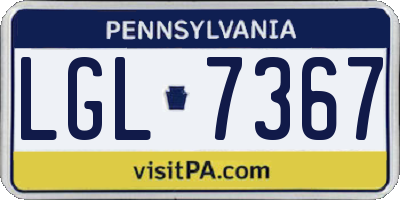 PA license plate LGL7367