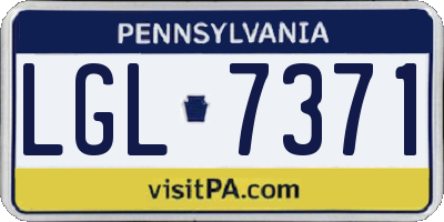 PA license plate LGL7371