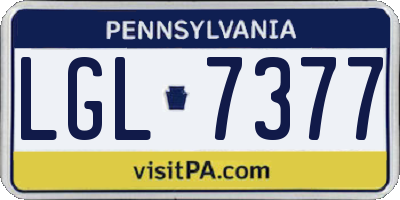 PA license plate LGL7377