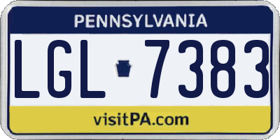 PA license plate LGL7383