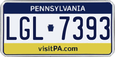 PA license plate LGL7393