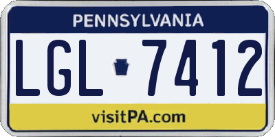PA license plate LGL7412