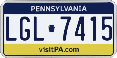 PA license plate LGL7415