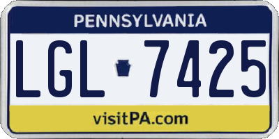PA license plate LGL7425