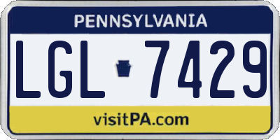 PA license plate LGL7429