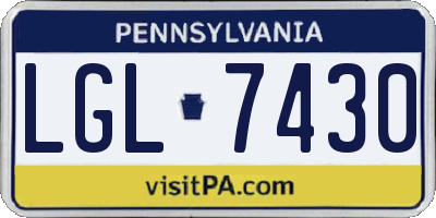 PA license plate LGL7430