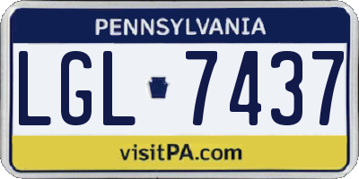 PA license plate LGL7437