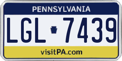 PA license plate LGL7439