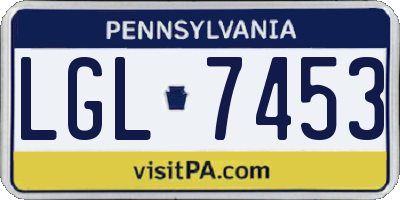 PA license plate LGL7453