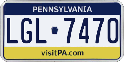 PA license plate LGL7470