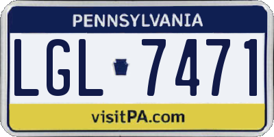 PA license plate LGL7471