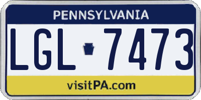 PA license plate LGL7473