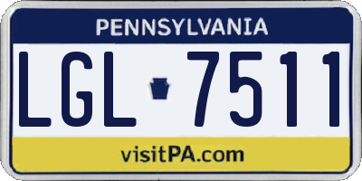 PA license plate LGL7511