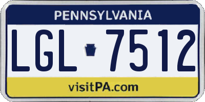 PA license plate LGL7512