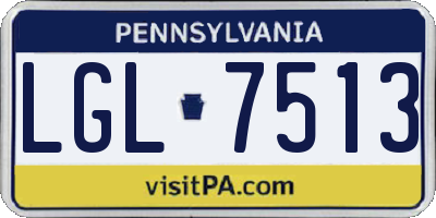 PA license plate LGL7513