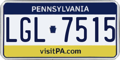 PA license plate LGL7515