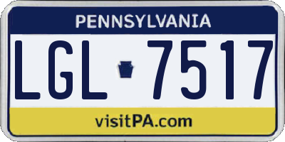 PA license plate LGL7517