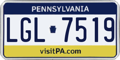 PA license plate LGL7519