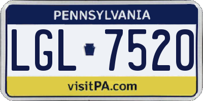 PA license plate LGL7520