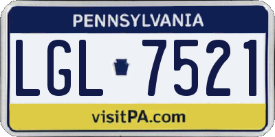 PA license plate LGL7521