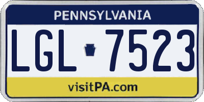 PA license plate LGL7523