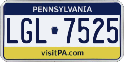 PA license plate LGL7525