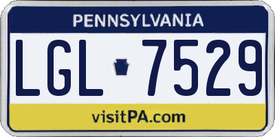 PA license plate LGL7529