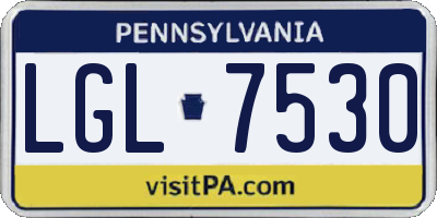PA license plate LGL7530