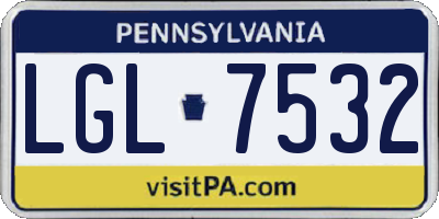 PA license plate LGL7532