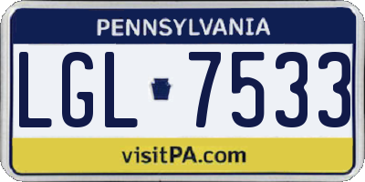 PA license plate LGL7533