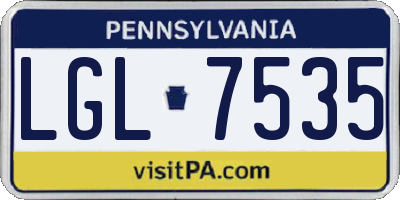 PA license plate LGL7535