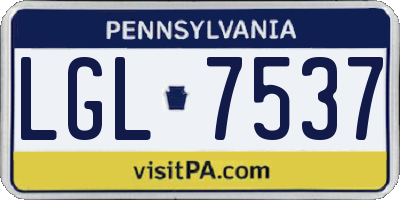 PA license plate LGL7537