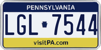 PA license plate LGL7544