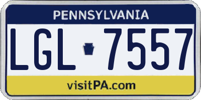 PA license plate LGL7557