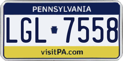 PA license plate LGL7558