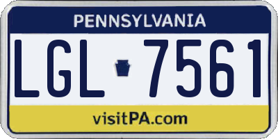 PA license plate LGL7561