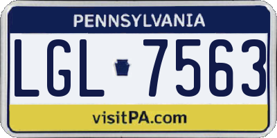 PA license plate LGL7563
