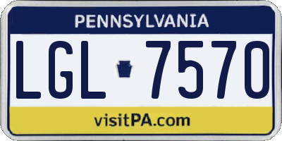 PA license plate LGL7570
