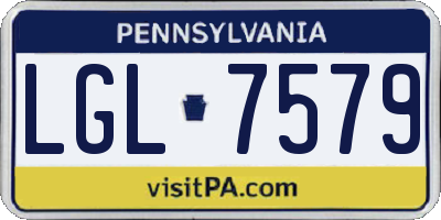 PA license plate LGL7579