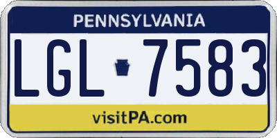 PA license plate LGL7583