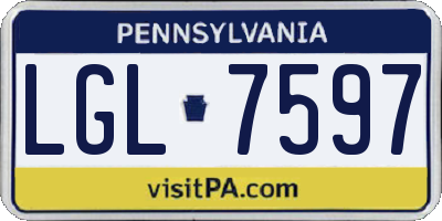 PA license plate LGL7597
